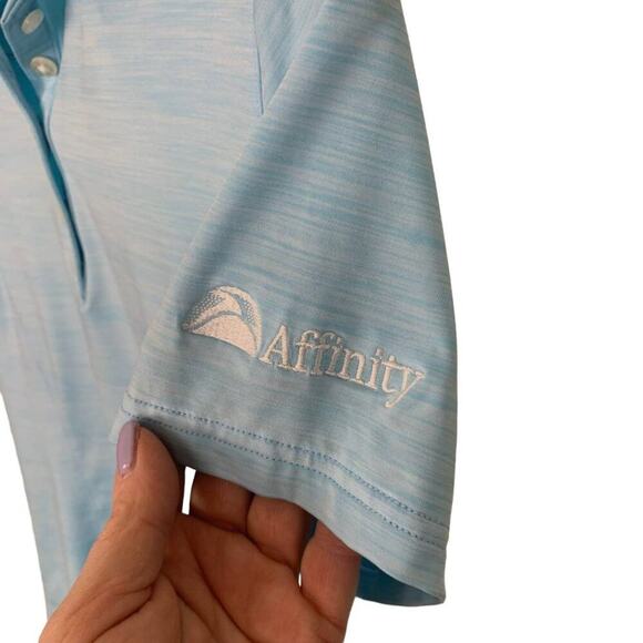 FootJoy Light Blue & White Heather 4 Button with Collar Ladies SS Golf P… - Picture 4 of 7